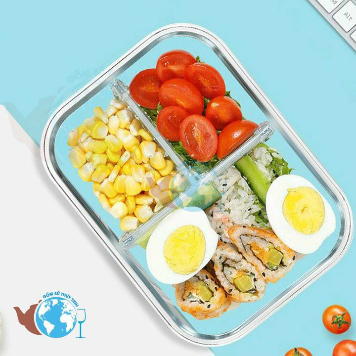 Combo các loại hộp thủy tinh cao cấp Glass food - Dáng vuông, tròn