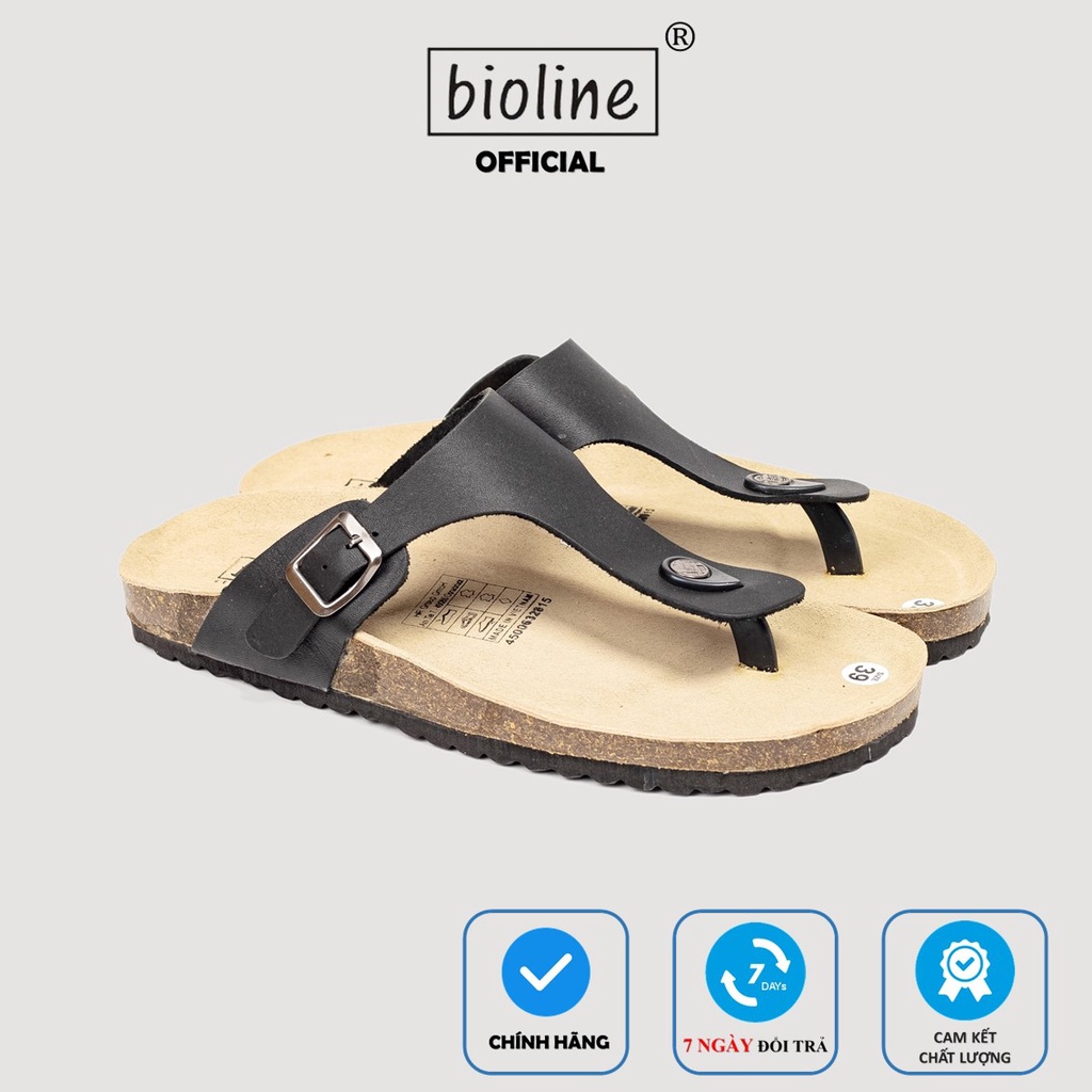 D07 - Dép Đế Trấu BIOLINE Official Quai Da Bò Tách Ngón