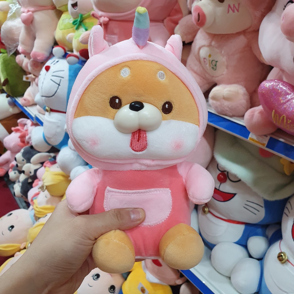 Chó Bông Shiba lè Lưỡi 22cm - Chó Nhồi Bông Cao Cấp