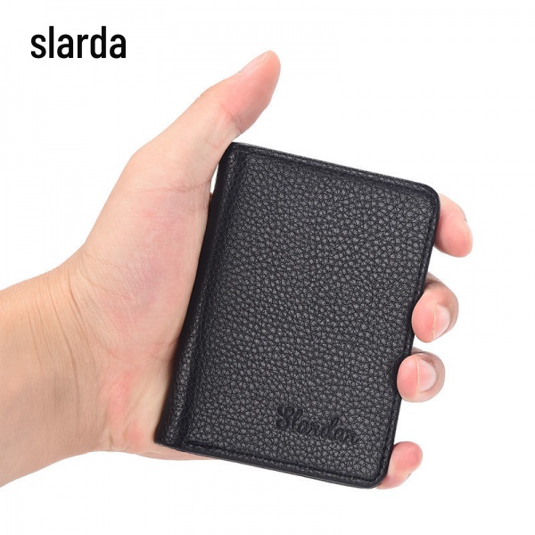 Ví nhỏ siêu mỏng nam ngắn dọc ví nam thanh niên sinh viên chống tẩy mỡ ngăn đựng thẻ mini bao da bằng lái xe của nam
