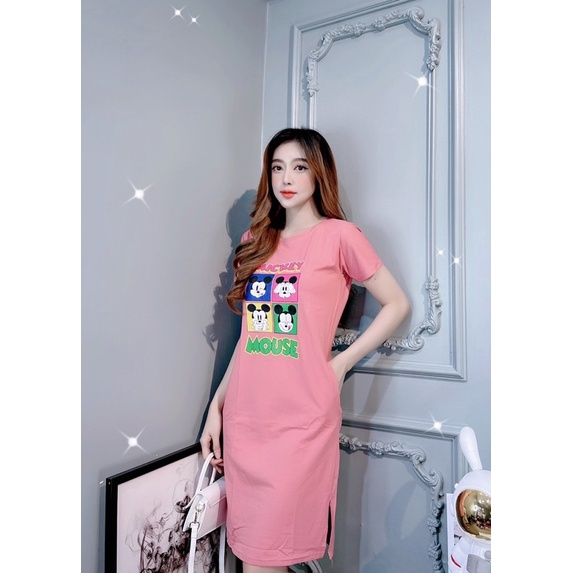 Đầm THUN THÁI có túi -xẻ tà (bao chất đẹp) | BigBuy360 - bigbuy360.vn