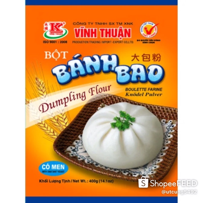 [RẺ VÔ ĐỊCH]-Bột Bánh Bao Vĩnh Thuận (Có Men) Gói 400g