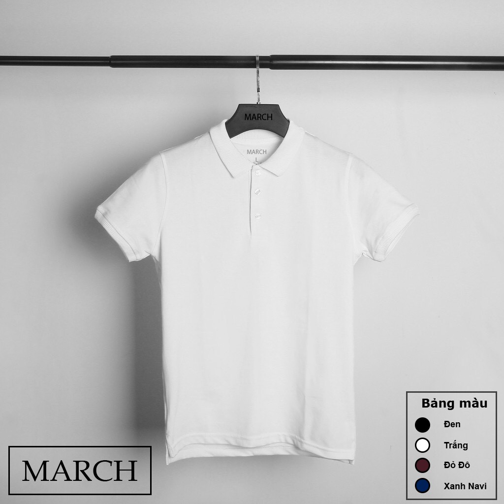 [Freeship] Áo thun Polo nam cổ bẻ họa tiết trơn MARCH cá sấu cvc thoáng mát, không nhăn Basic MARCH |new arrival 2021|