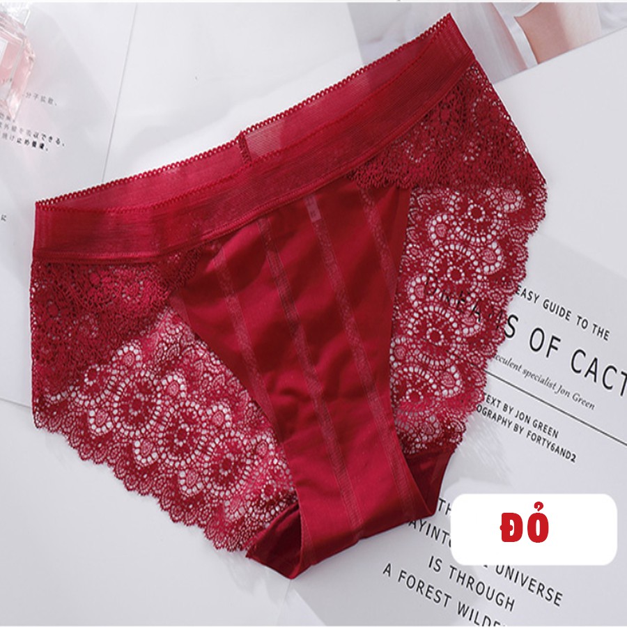 Quần lót nữ họa tiết sọc kiểu dáng Ren đáy quần Cotton | BigBuy360 - bigbuy360.vn