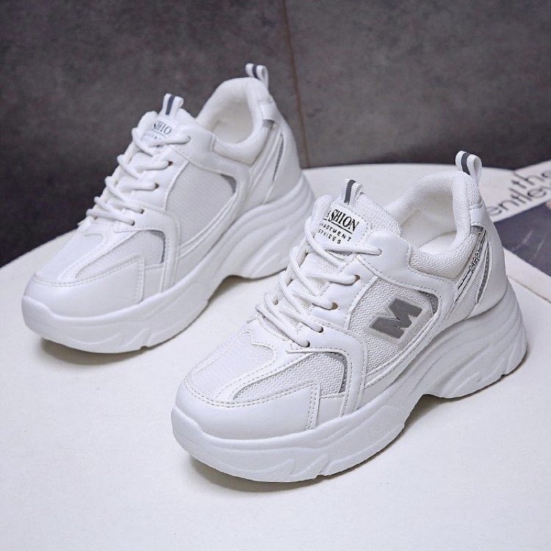 Giày Thể Thao Nữ Độn Đế 7 Phân Tăng Chiều Cao Hình Chữ M