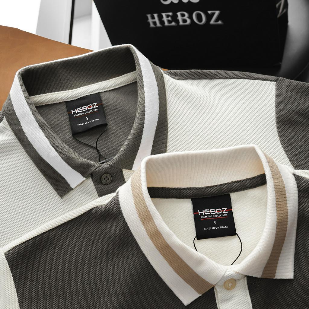 Áo polo, áo thun có cổ phối màu choco Heboz 2M logo in cao - 00001537