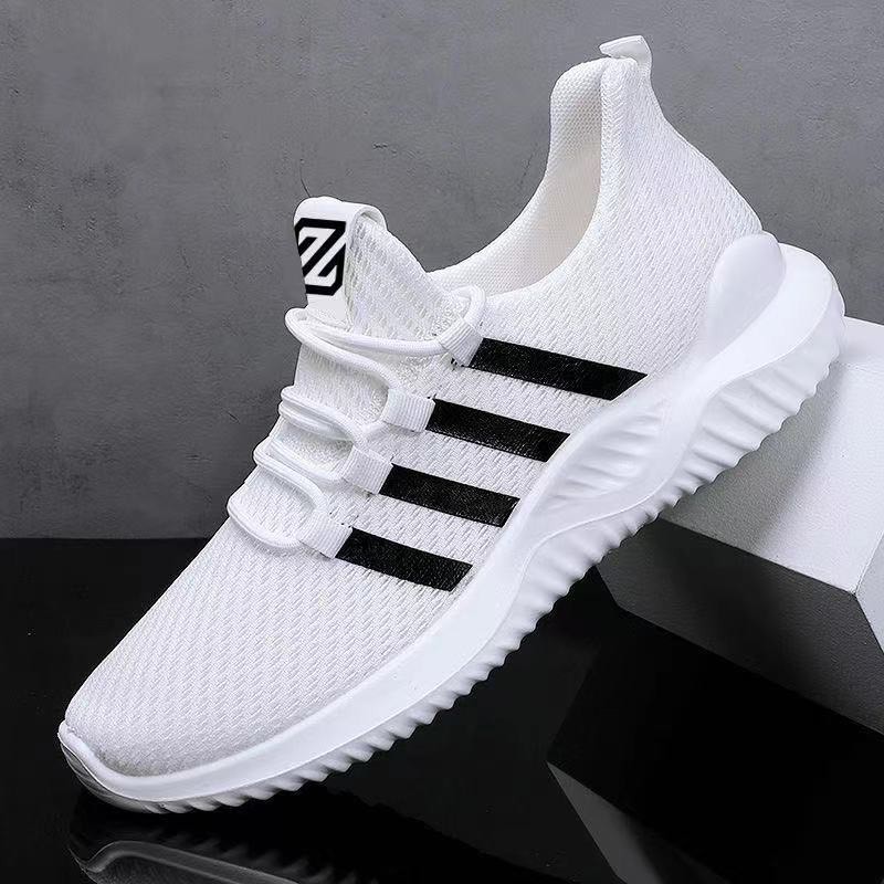 Giày nam thể thao sneaker vải thoáng khí mới 4 vạch sườn APBou