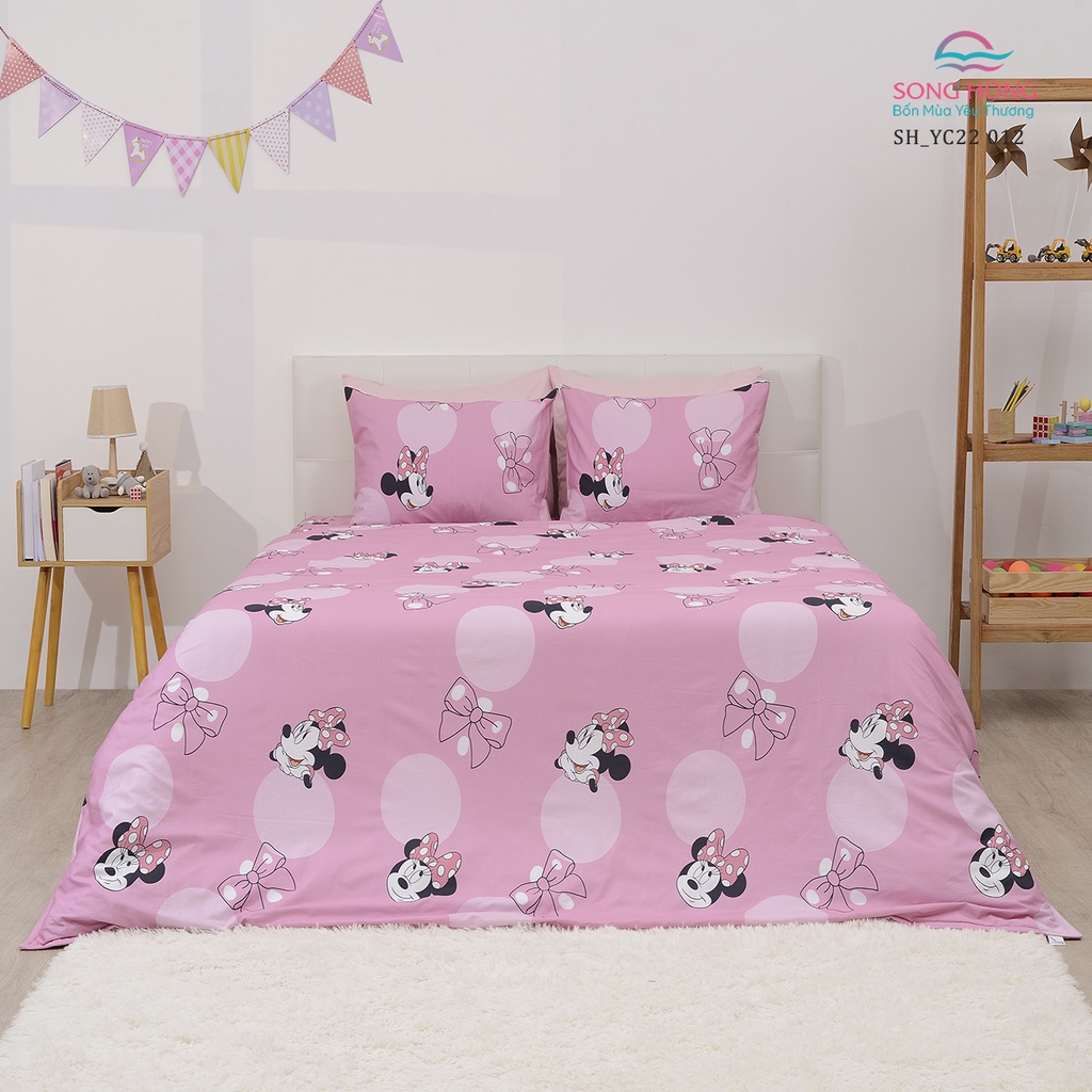 Bộ chăn ga gối trẻ em 1.8*2m dòng Disney - Sông Hồng chính hãng - Chất cotton