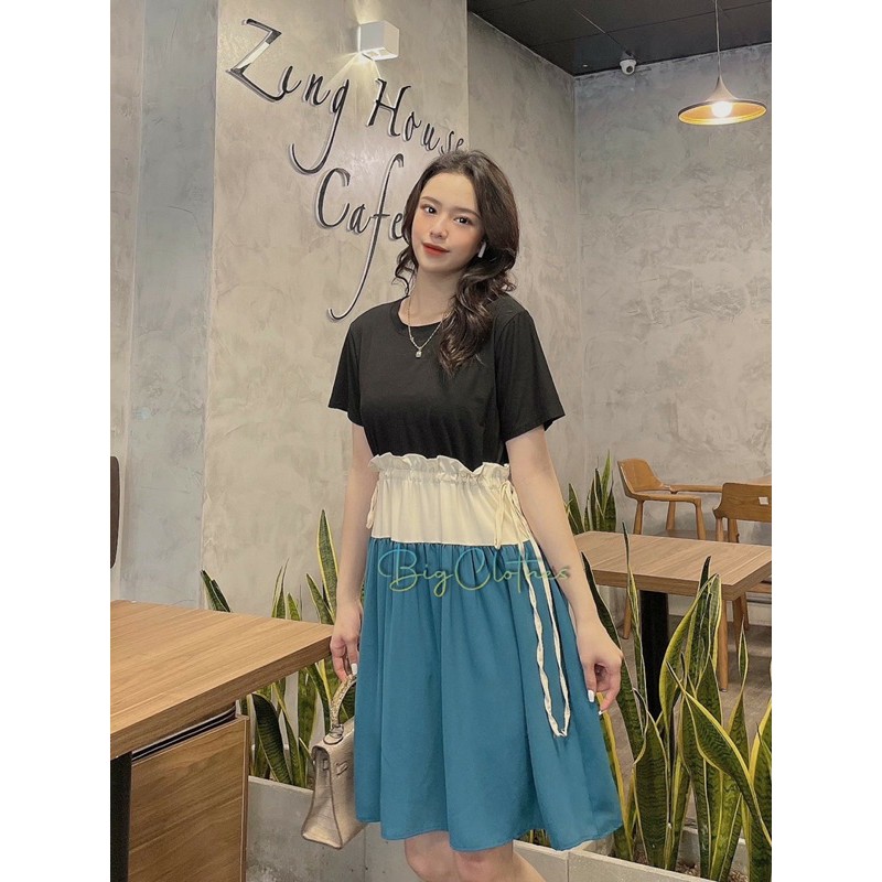 Váy đầm bigsize cotton dây rút gọn eo 75kg