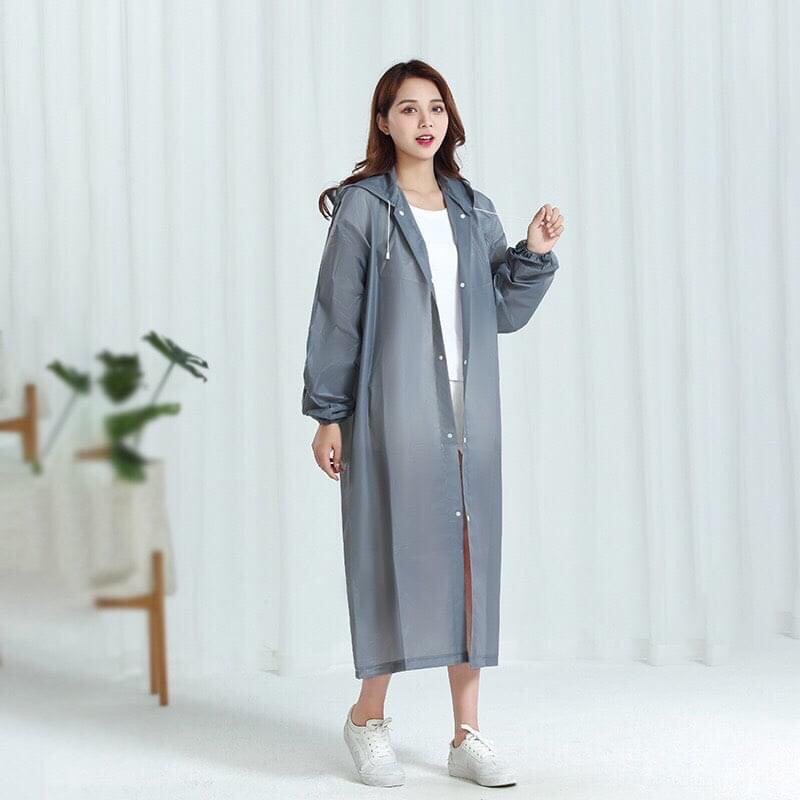 Áo mưa thời trang măng tô trong suốt Eva