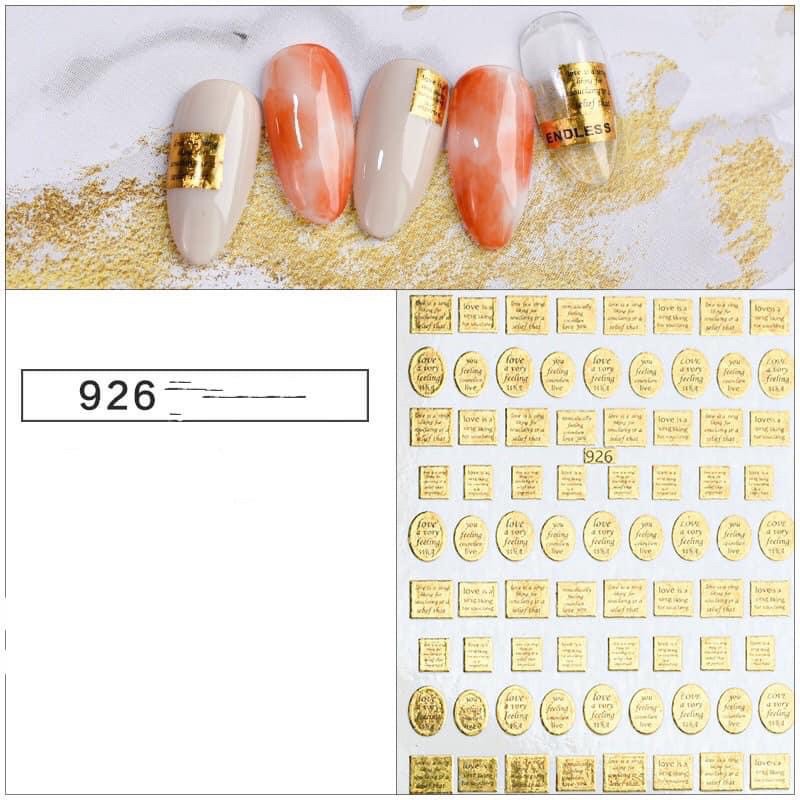 dán trang trí móng tay chân mã 925-926