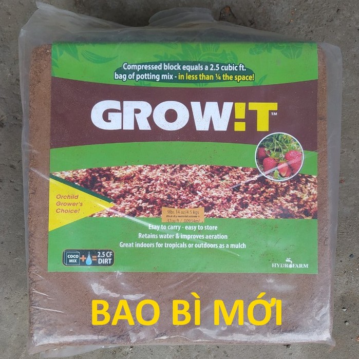 Mụn xơ dừa GORW!T CoCo Coir Mix - Grow !T Hàng xuất khẩu Châu Âu, Mỹ, Canada - Giá thể trồng cây