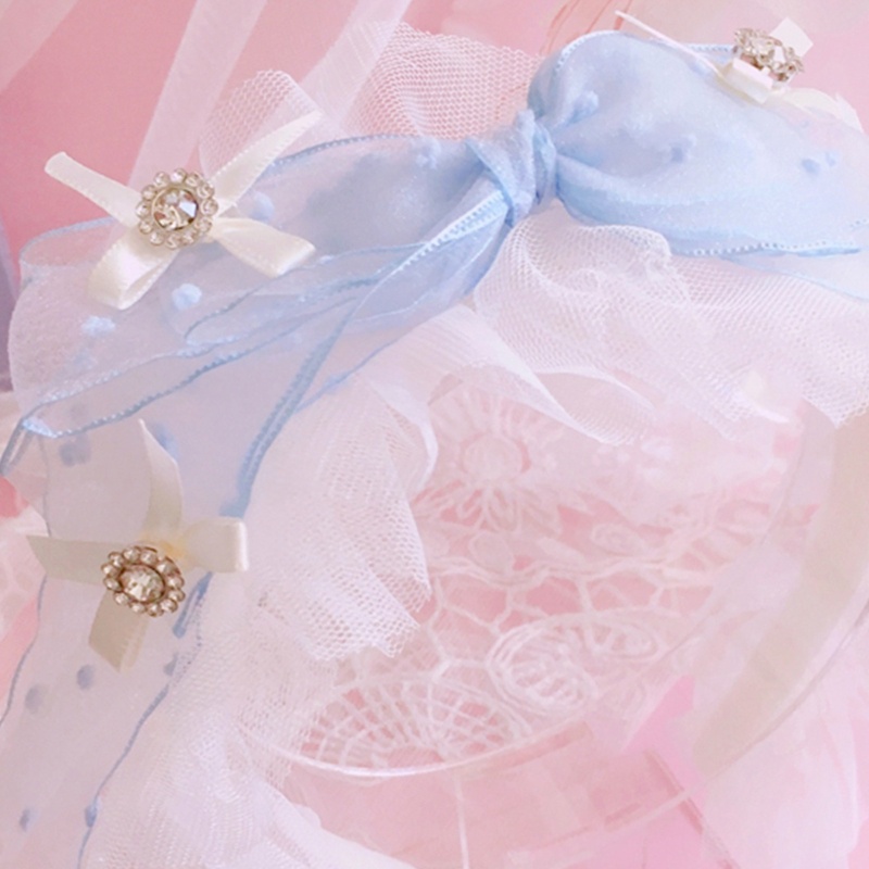 Băng Đô Cài Tóc Phối Ren Đính Nơ Phong Cách Lolita