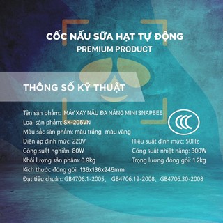 Máy nấu sữa hạt mini plus Snapbee