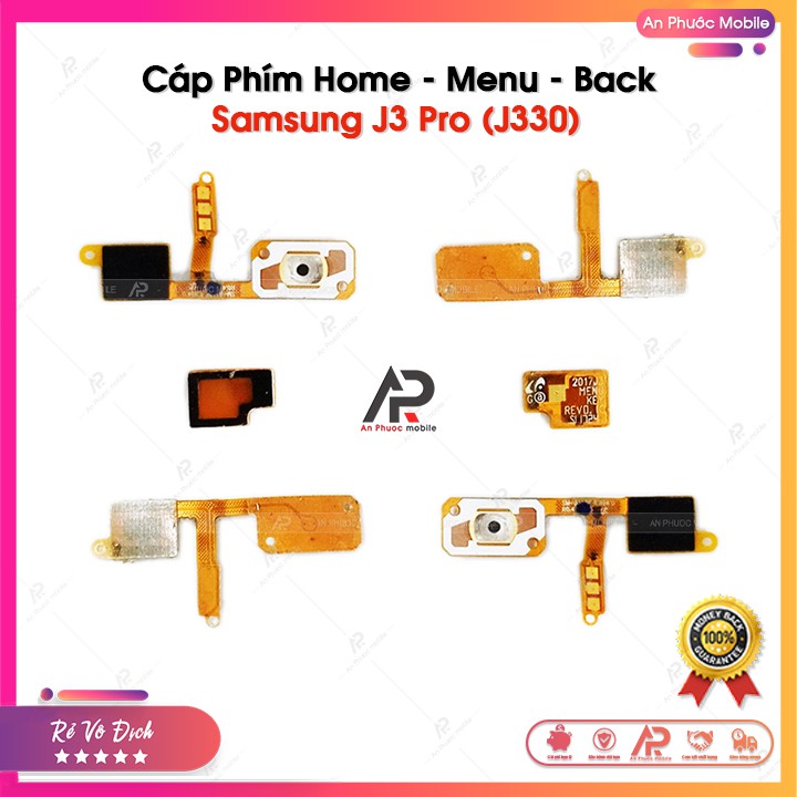 Cáp Nút Home - Menu - Back của Samsung J3 Pro / J330 - Linh kiện cáp phím bấm Zin bóc máy
