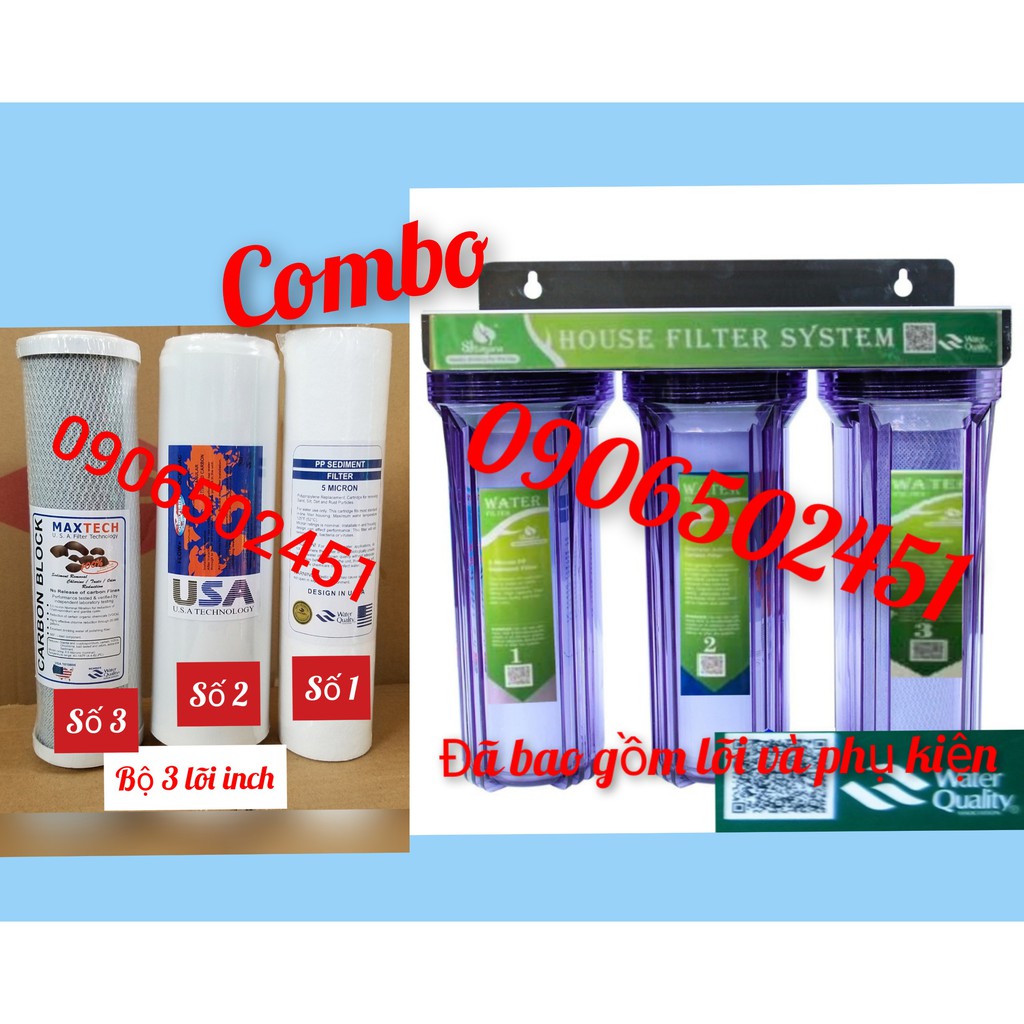 [FREESHIP 99K]_Bộ lọc nước sinh hoạt - lọc thô đầu nguồn 3 cấp ly 10 inch 3t + BỘ 3 LÕI LỌC SỐ 123 | BigBuy360 - bigbuy360.vn