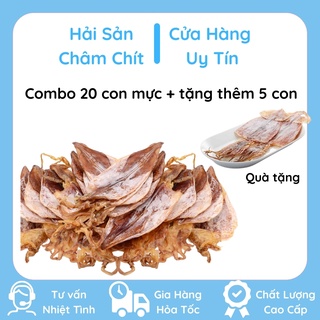 Combo 20 con mực khô vừa + tặng thêm 5 con
