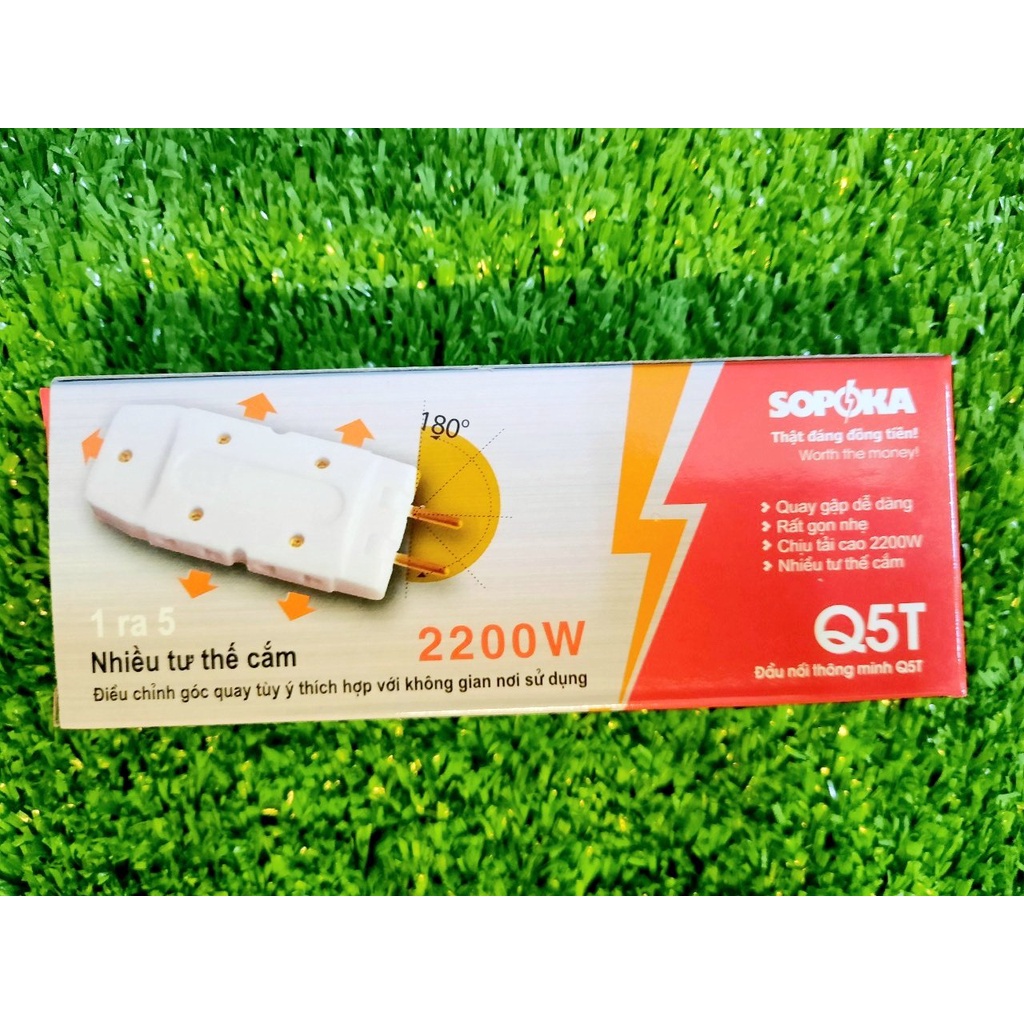 Đầu Nối Chia Ổ Cắm 1 Ra 5 Chịu Tải Cao 2500W