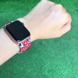 Dây Apple Watch mẫu cao su họa tiết Mickey, Hello Kitty