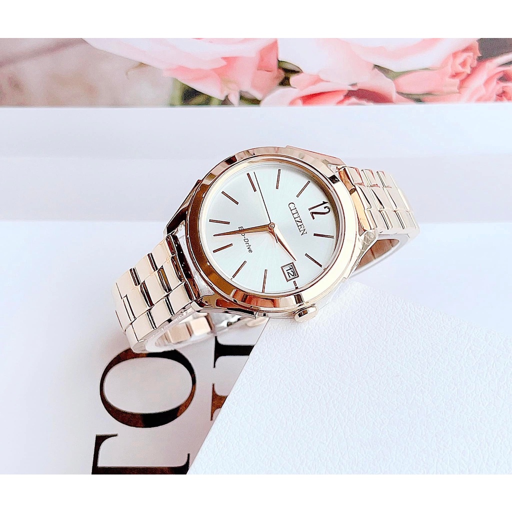 Đồng Hồ Nữ CITIZEN Eco-drive FE6143-56A Chính Hãng Tặng Dây Da Cao Cấp