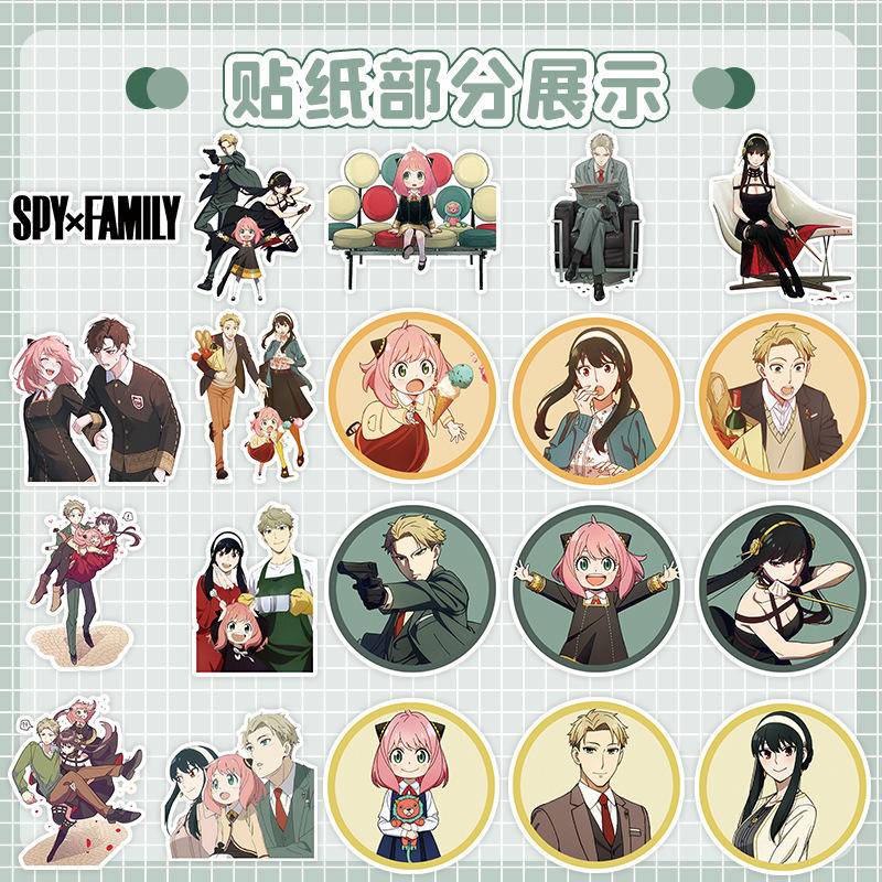 Hộp 120 Hình Dán Anime SPYxFAMILY Loid Forger Anya Forger Yor Forger Cho Điện Thoại / Laptop