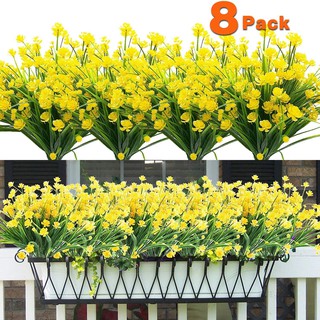 Cỏ nhân tạo có hoa sao trang trí nhà cửa, sân vườn độc đáo, hoa sen đá nhựa decor