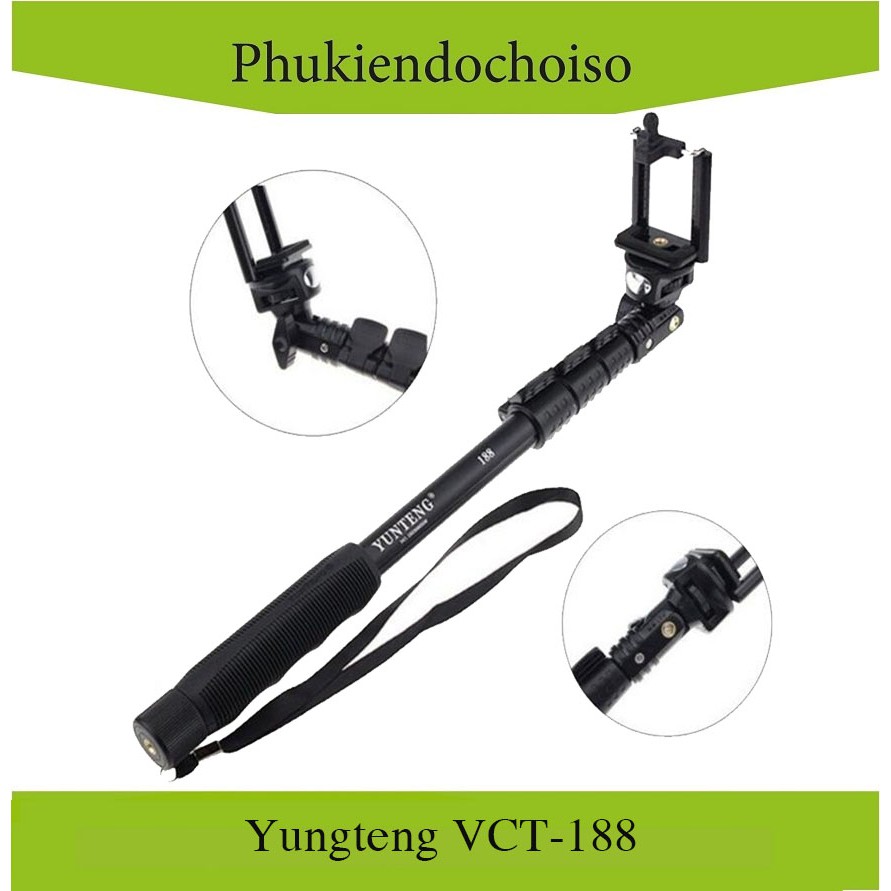 Gậy tự sướng/ Chân monopod Yunteng 188, dùng cho điện thoại, máy ảnh, máy quay