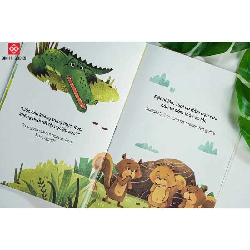 SÁCH -Truyện tranh song ngữ Việt-Anh dành cho trẻ em - Cùng học cư xử tốt- Bé học nói lời trung thực - Telling the truth