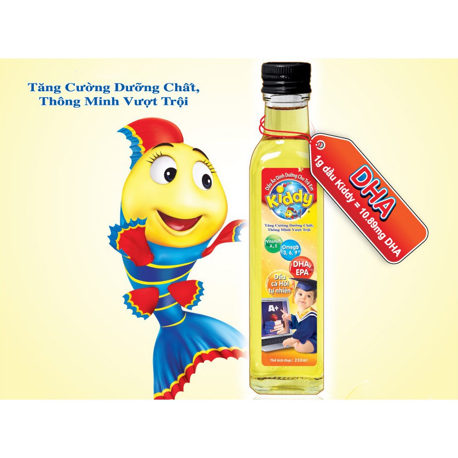 Dầu ăn dinh dưỡng cho trẻ nhãn hiệu Kiddy 250ml