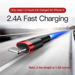 Cáp Baseus Cafule Lightning cho iPhone/ iPad 1m ( 2.4A, Sạc nhanh, Siêu bền)