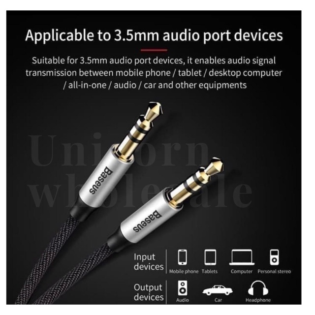 Jack Cắm Âm Thanh Baseus Kabel 3.5mm Aux M30 Chuyên Dụng