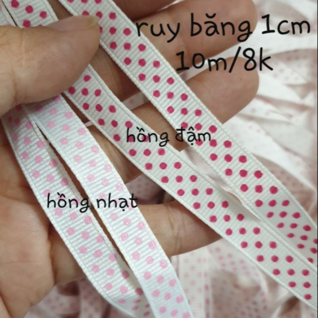 Ruy băng chấm bi 1cm 10m/8k