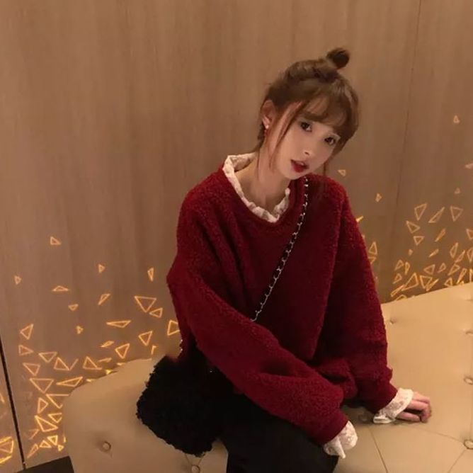 Set áo hoodie giả lông dày + chân váy ngắn thời trang nữ