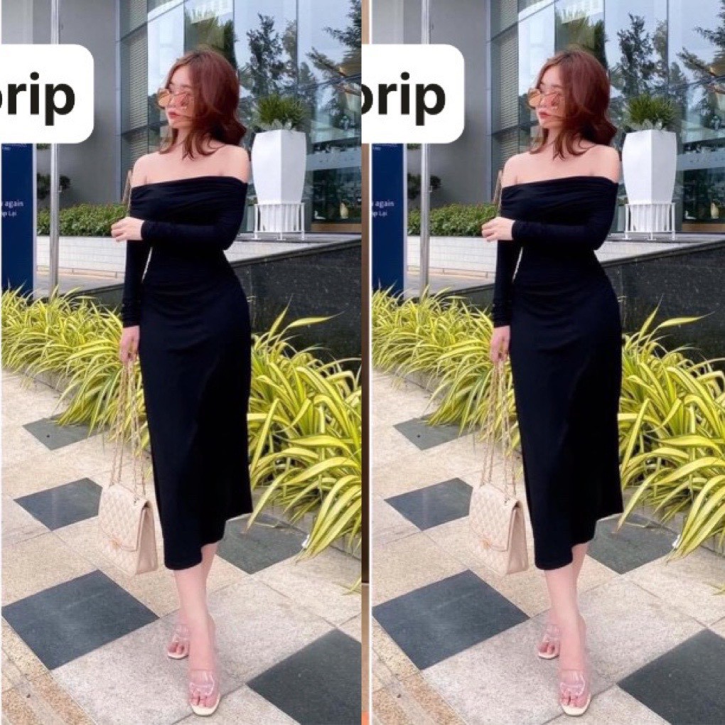 [MẪU MỚI] Đầm Body Trễ Vai Phom Dài Thun Borip Thích Hợp Mặc Đi Tiệc Đi Làm Đi Chơi Phù Hợp Với Mọi Phong Cách | BigBuy360 - bigbuy360.vn