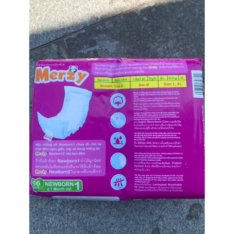 Miếng lót Newborn 1 Merzy gói 56 miếng
