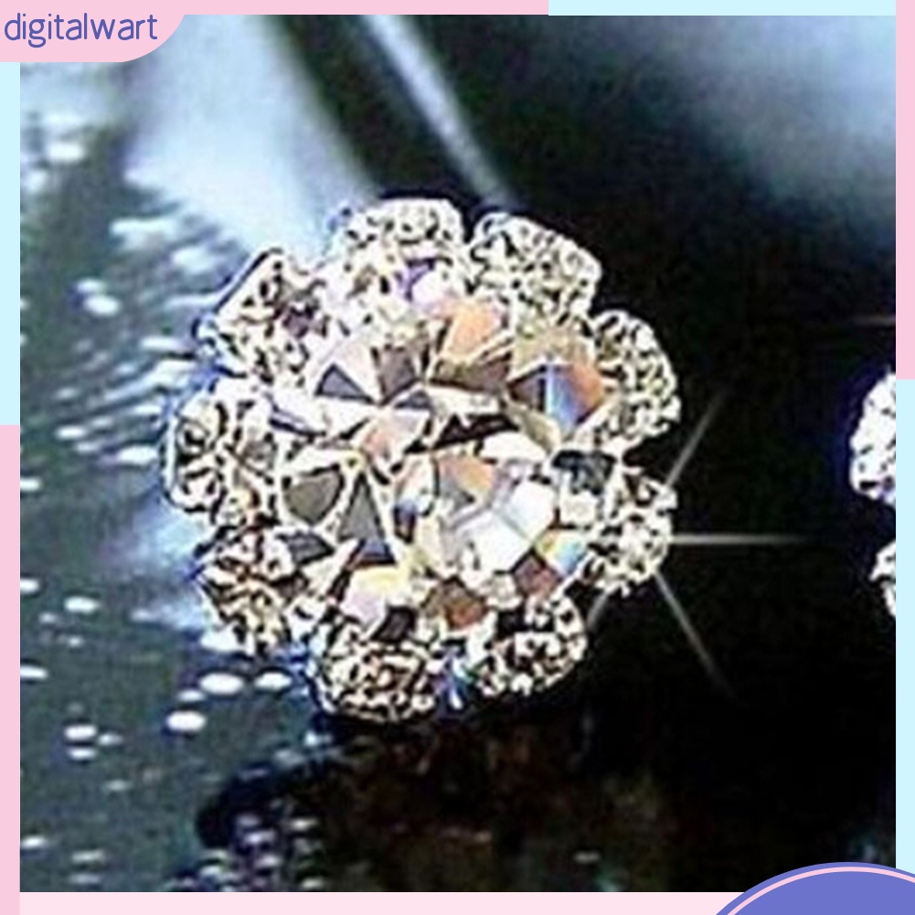 Cặp khuyên tai xỏ lỗ đính đá quý nhân tạo lấp lánh sang trọng cá tính dành cho nữ