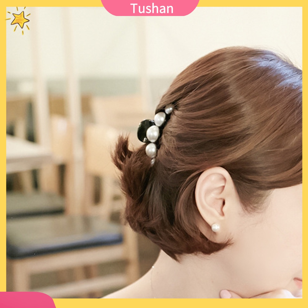 Kẹp tóc càng cua đính ngọc trai giả thời trang