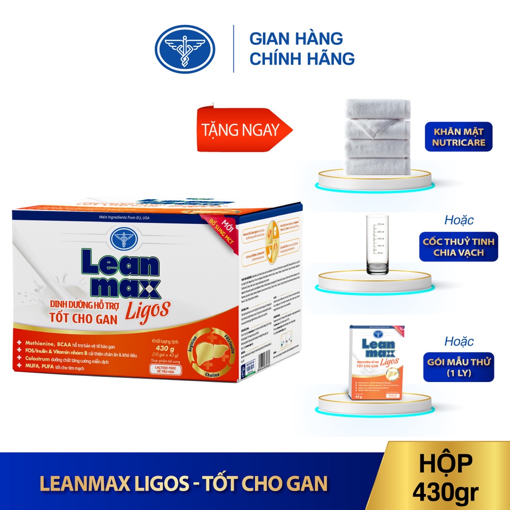01 hộp Leanmax Ligos 430g (10gói x 43g) - Dinh dưỡng cho bệnh nhân gan