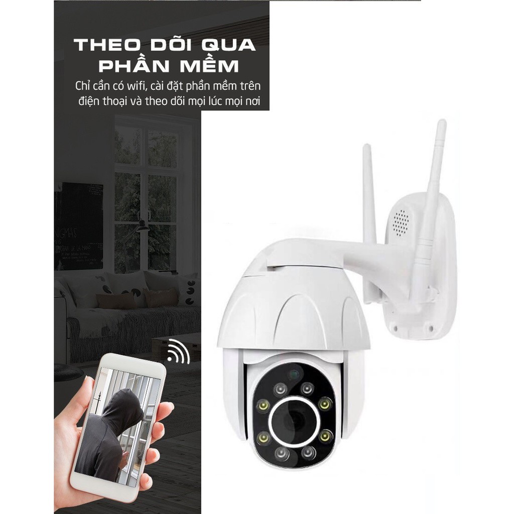 (Tặng thẻ nhớ YOOSEE 32GB, bảo hành 24 tháng)Camera xoay 360 độ PTZ,camera ngoài trời, chống nước,Xem đêm có màu