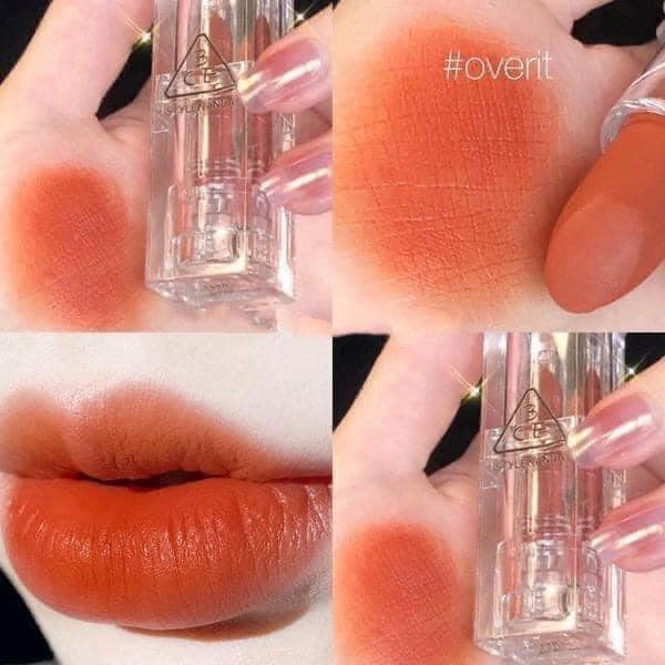 Son thỏi lì 3CE vỏ trong suốt 3CE Soft Matte Lipstick Môi Mịn Màng Ẩm Mượt Speak To Me Red Muse Holy Chic Hazy Rose-Bebe