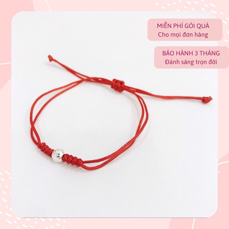 [Mã LTNP50 giảm 50000 đơn 150000] Vòng tay chỉ đỏ bi bạc 925 nổi bật mang may mắn Dế Bạc