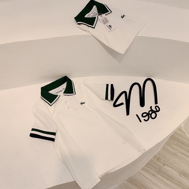 Polo  Viền Xanh Thêu Cá Sấu