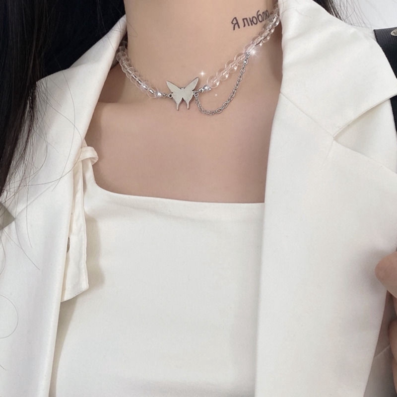 Dây Chuyền Mặt Bướm Đính Ngọc Trai