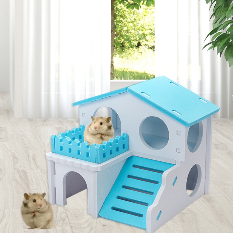 Nhà gỗ đồ chơi dễ lắp ráp dành cho chuột hamster