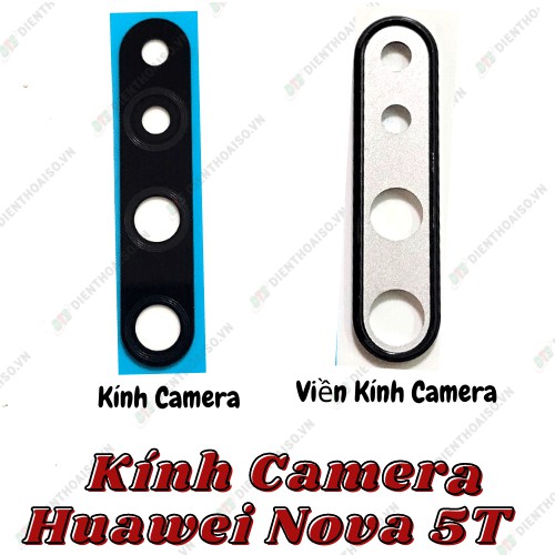 Kính và chụp camera dùng cho huawei nova 5t màu xanh ,đen