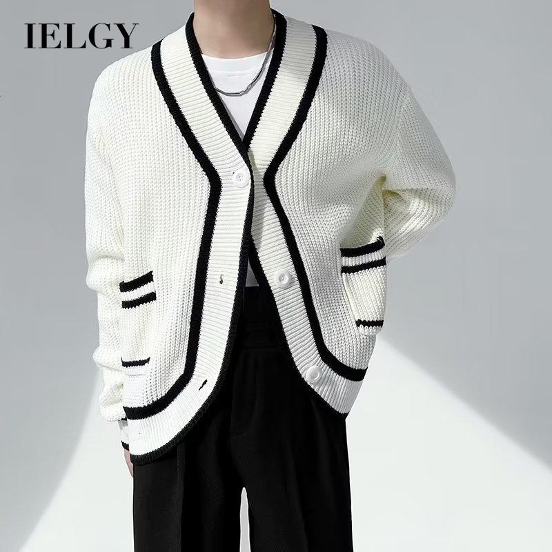 Áo Khoác cardigan Dệt Kim Dáng Rộng Phong Cách Hàn Quốc Cho Nam Giới