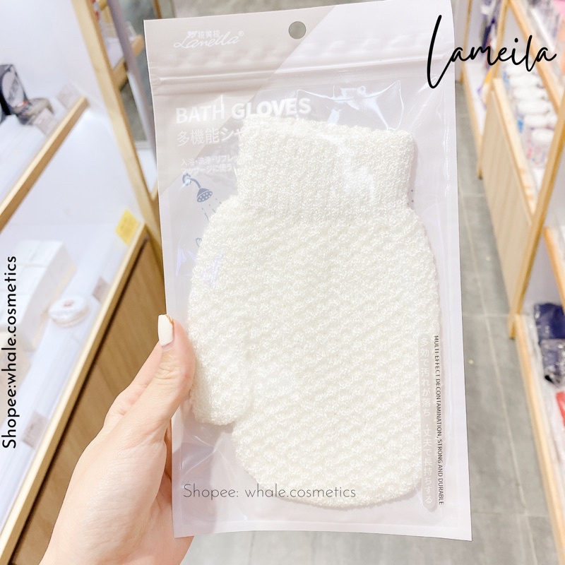 Găng Tay Tắm Tẩy Tế Bào Chết Làm Sạch Da Lameila Bath Gloves