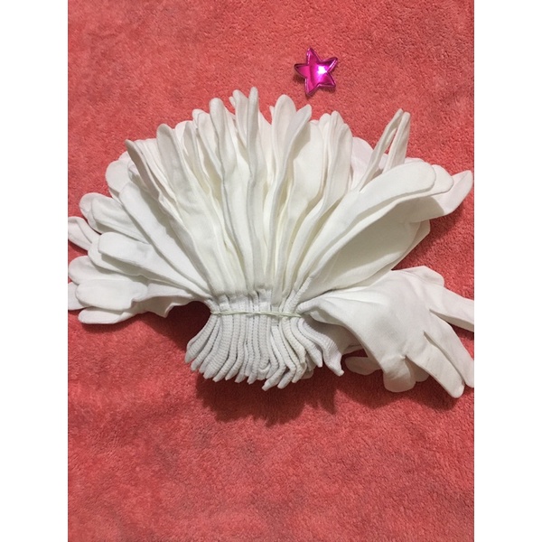 Găng tay trắng co giãn sợi mút, gang tay xám làm việc