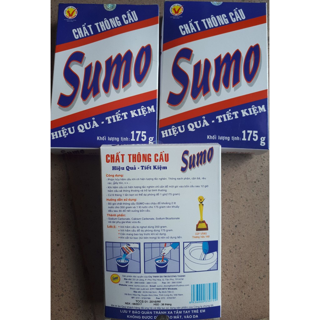 Bột thông tắc bồn cầu cống, bể phốt nghẹt giá rẻ siêu mạnh SUMO 175gr