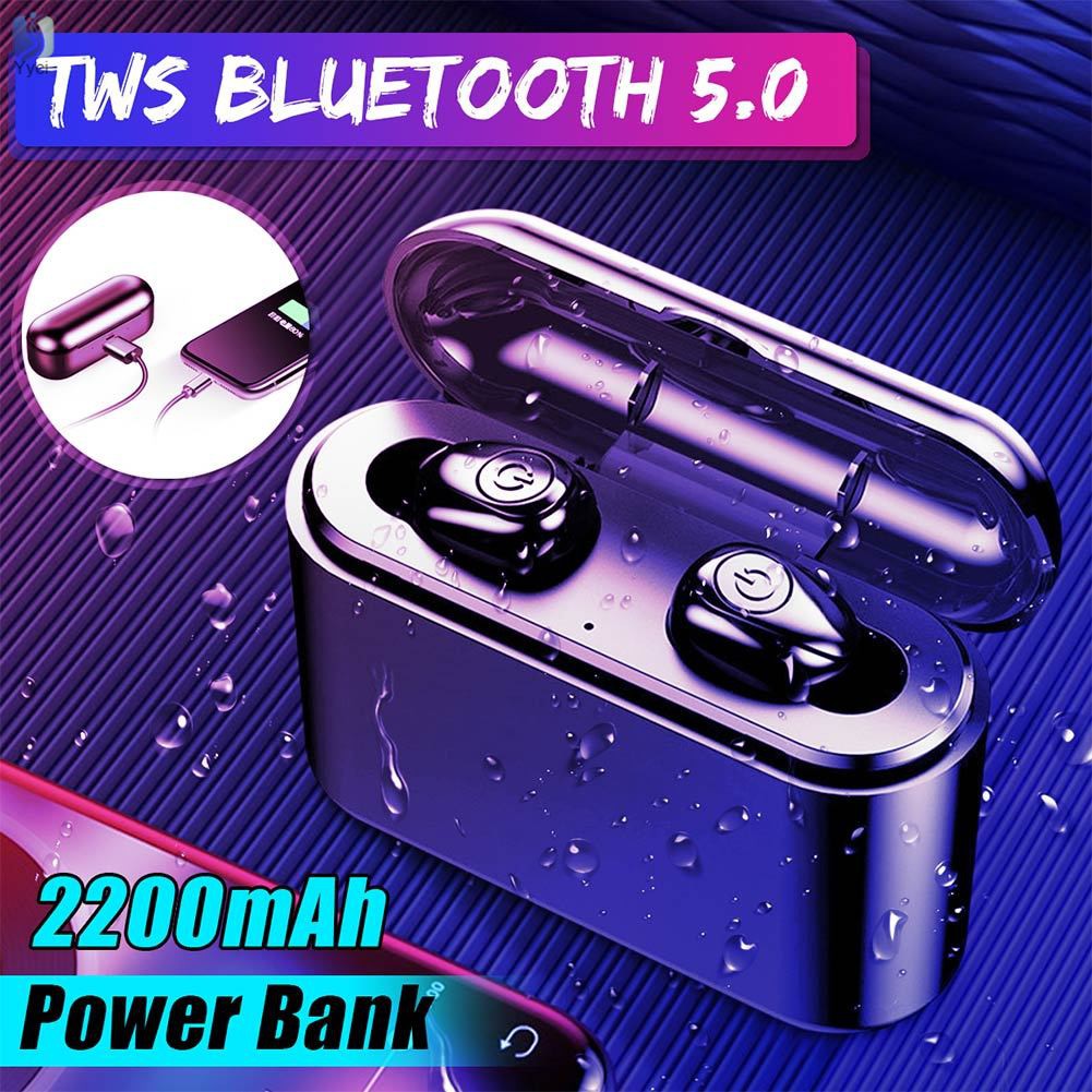 Tai Nghe Bluetooth 5.0 Không Dây Chống Nước 2200mah Cho Điện Thoại